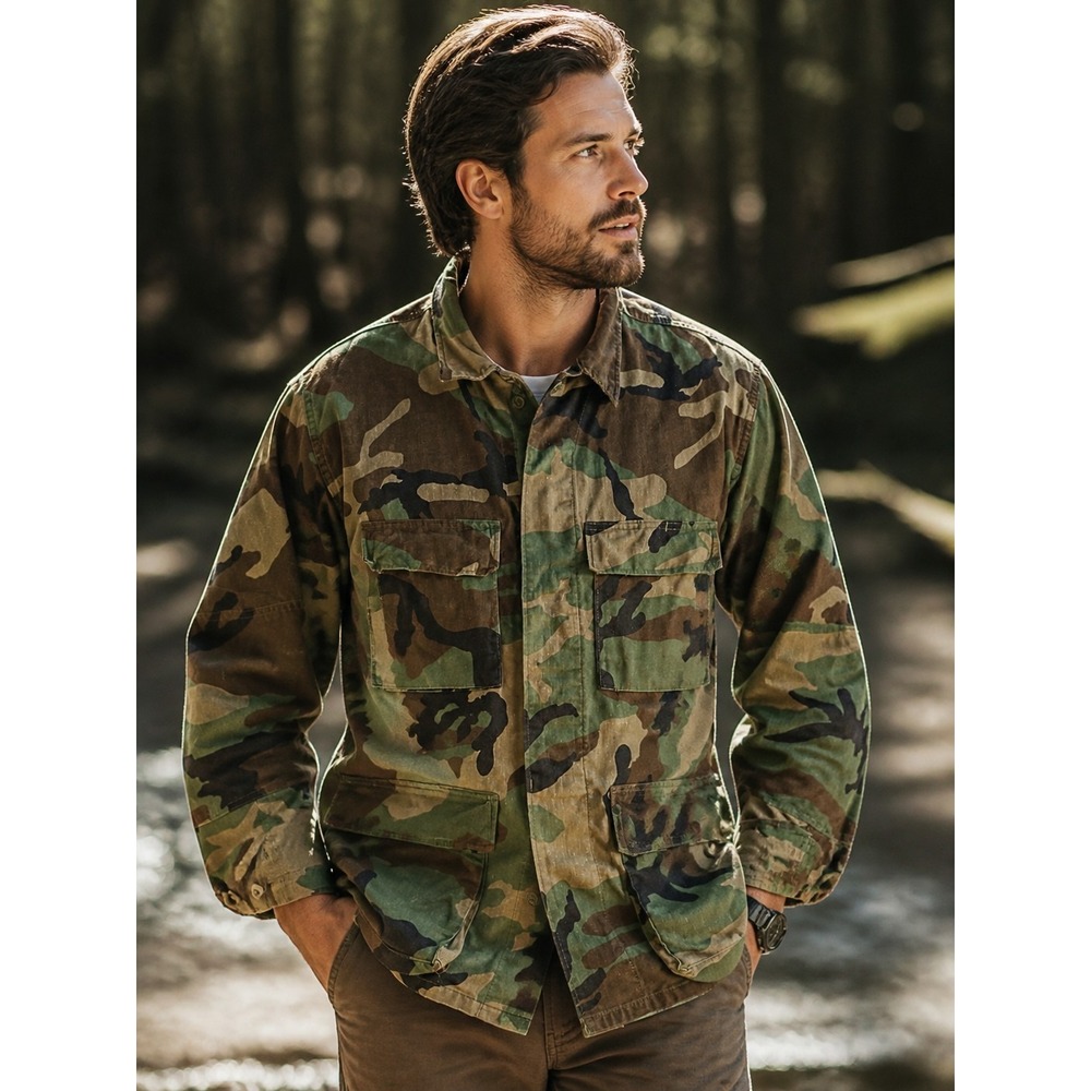 US Army BDU Jacket M/Regular Woodland Camo Combat Pattern Selma Apparel 1985
